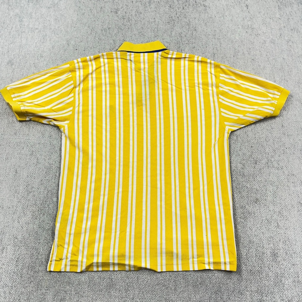 Vintage Tommy Hilfiger Polo Shirt Men Medium Yellow Striped Rugby 90s Vertical * - Picture 8 of 13